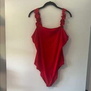 Red Ruffled bodysuit